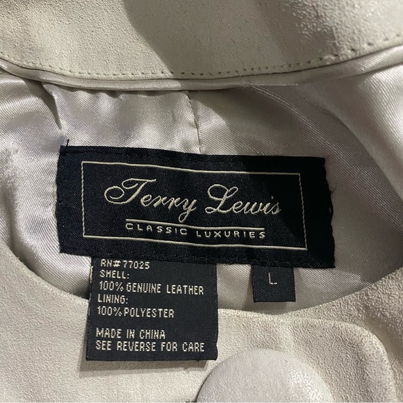 Terry Lewis Silver Light Gray Leather Boxy 3/4 Sleeve Swing Jacket - Picture 4 of 4